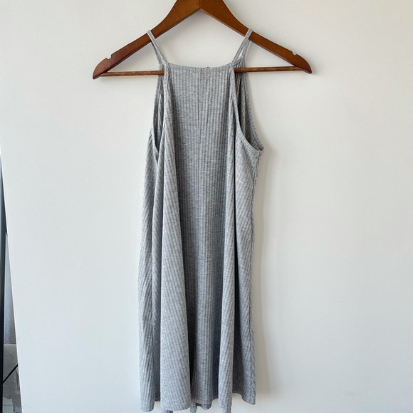 Bershka, size XS, grey halter swing dress - Picture 3 of 4